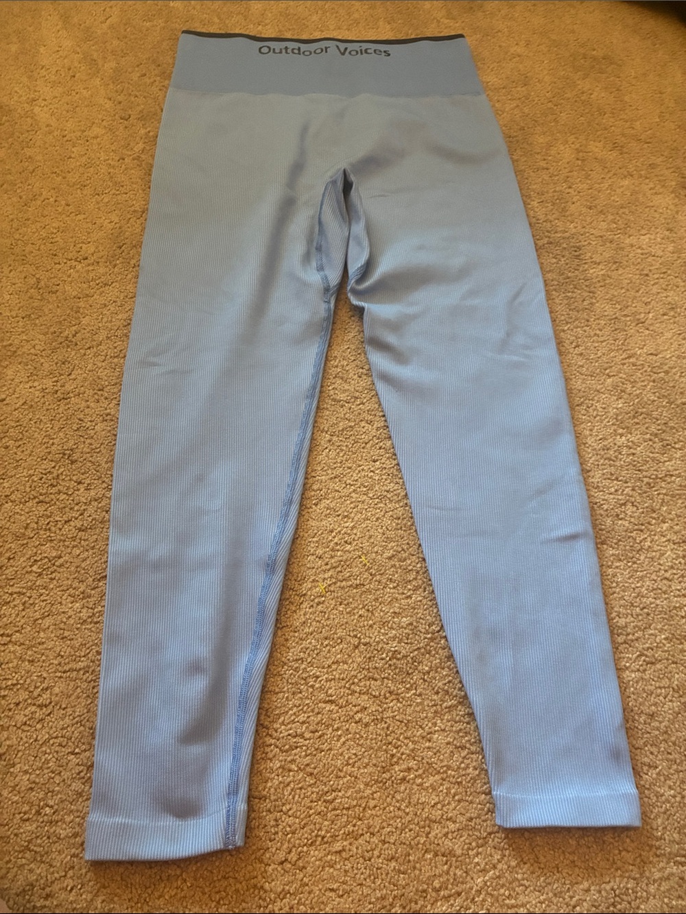 Outdoor Voices SeamlessRib Large High Rise Leggings Storm Blue